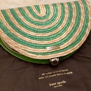 Brand New Kate Spade straw clutch